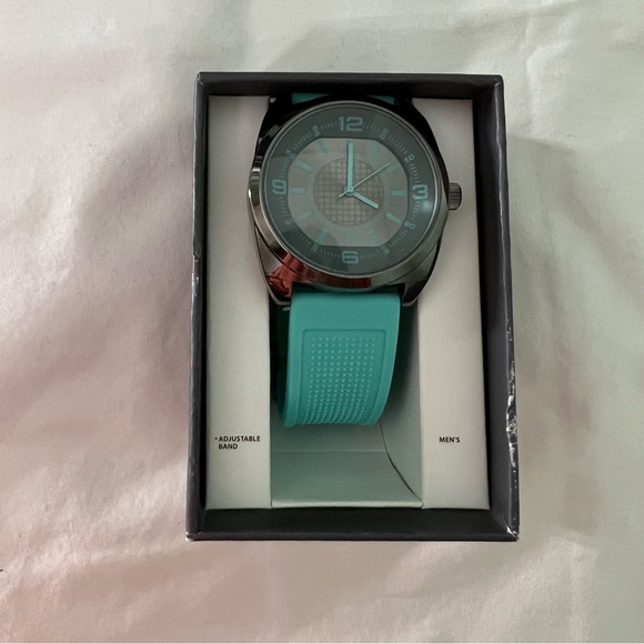 Mossimo men’s watch adjustable band grey and teal - Picture 2 of 4